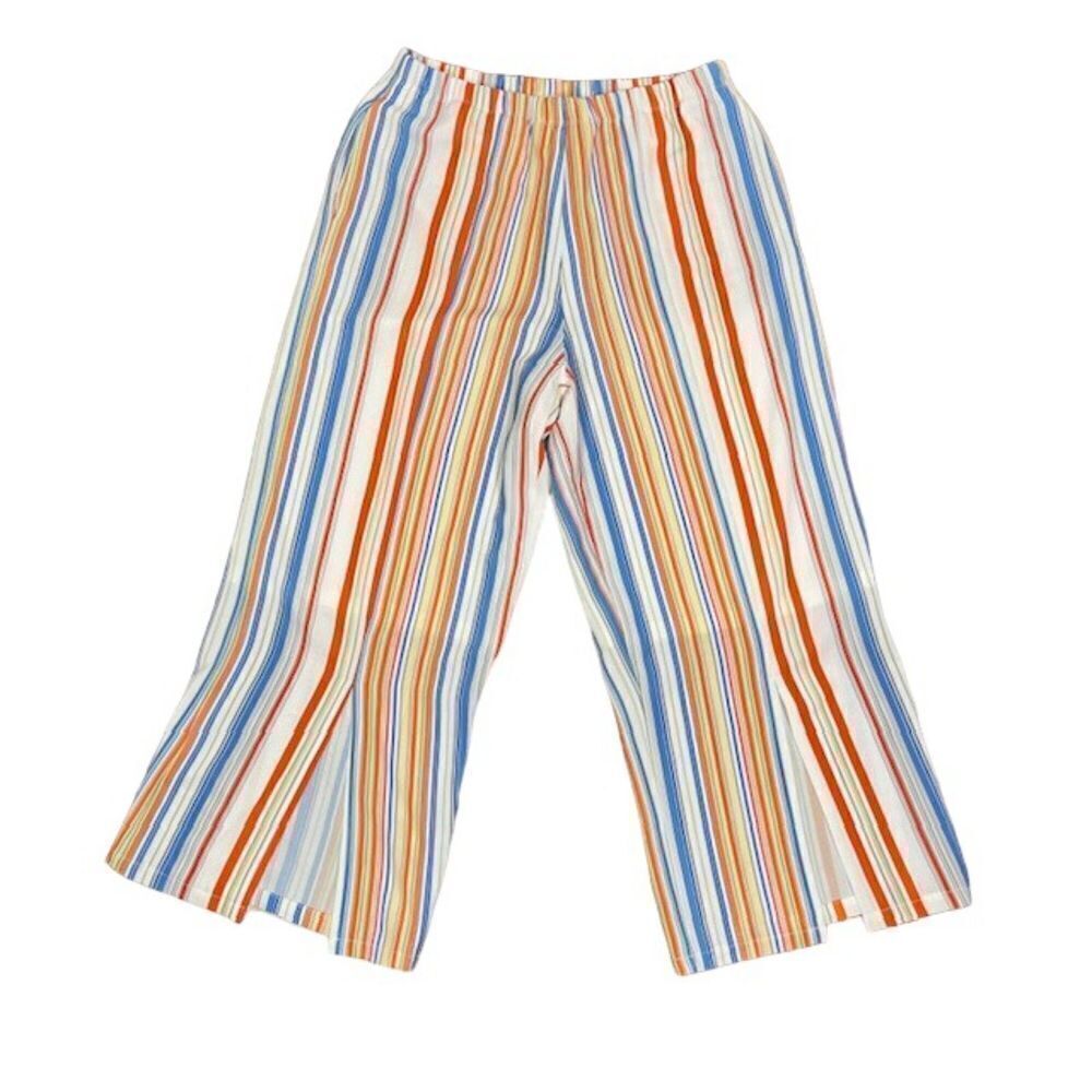 Spanner Women's Striped Split Leg Pull On Lined P… - image 1